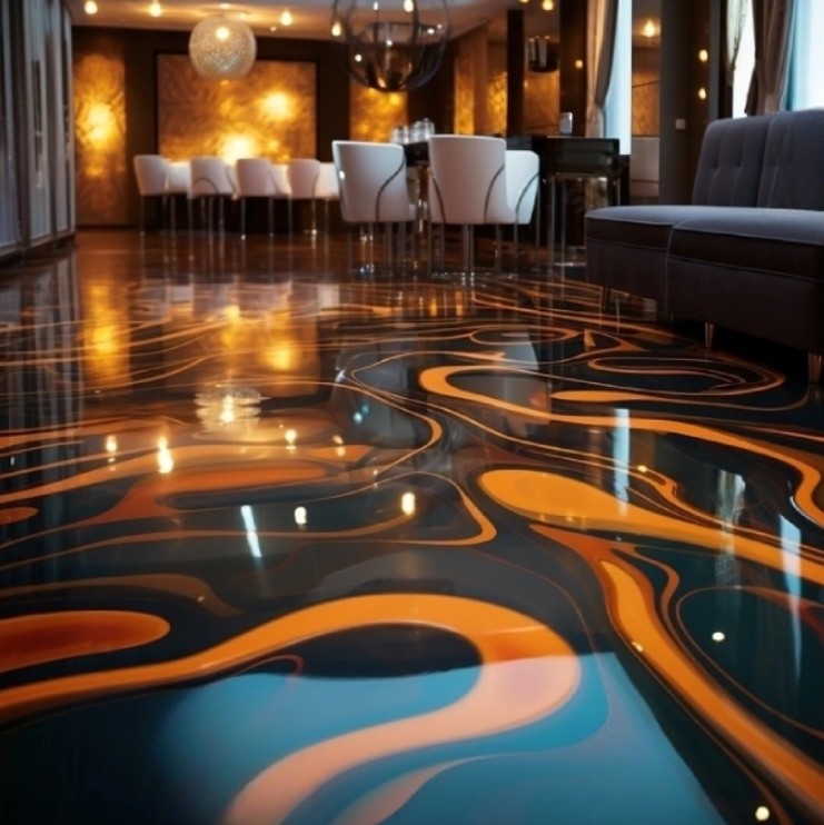 Decorative epoxy flooring