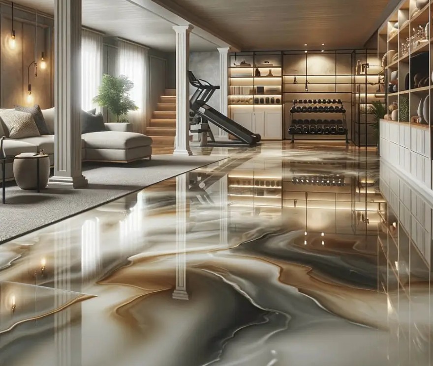 Metallic epoxy flooring